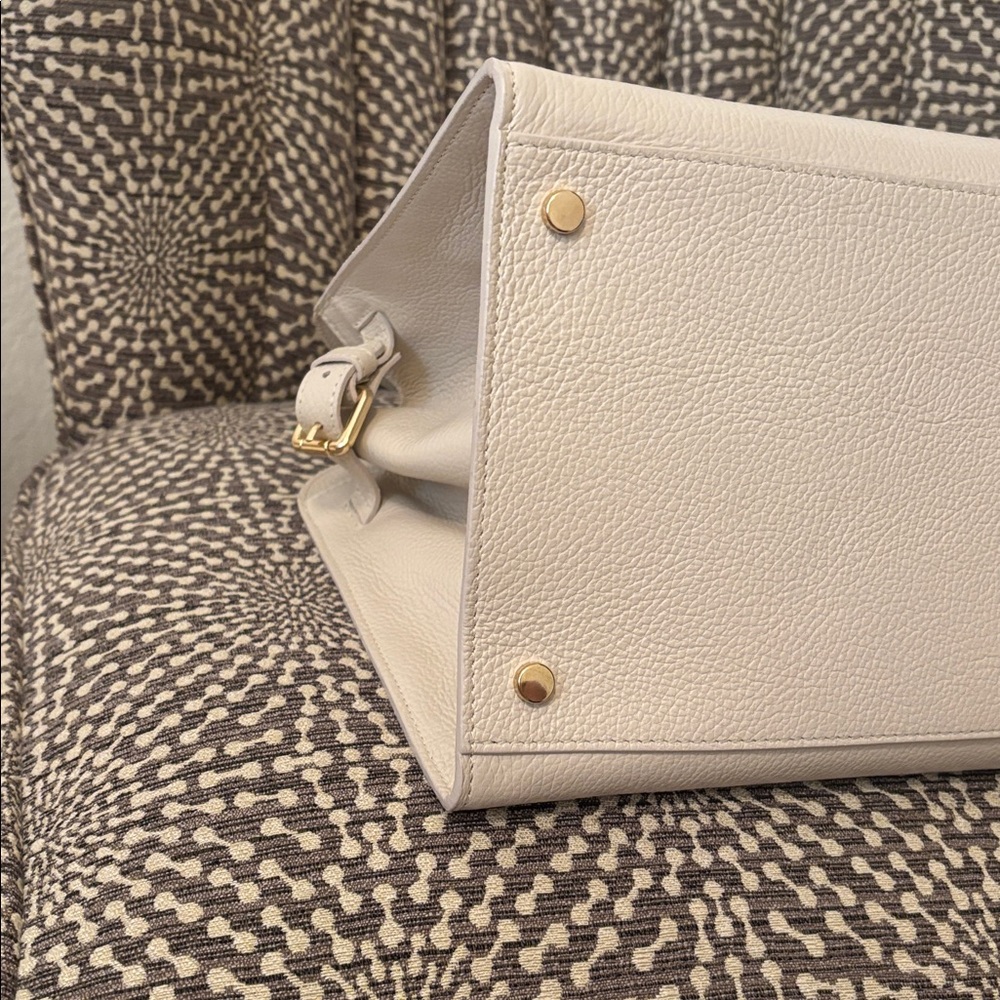 Claudia Firenze Off White Cream Leather XL Tote Bag - Picture 9 of 15